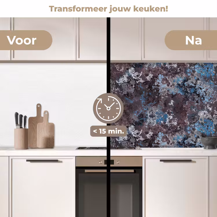 Keuken achterwand - Roest - Blauw - Bruin - Vlekken — 3