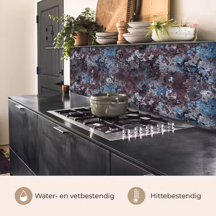 Keuken achterwand - Roest - Blauw - Bruin - Vlekken — 5