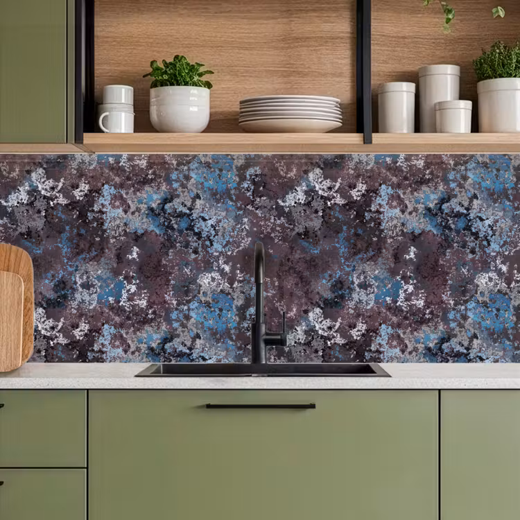 Keuken achterwand - Roest - Blauw - Bruin - Vlekken — 8