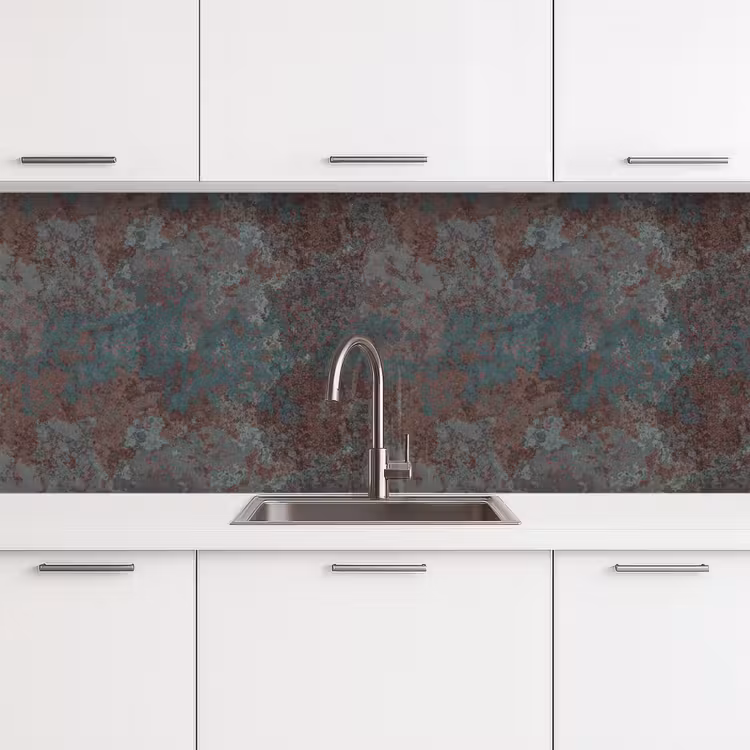 Keuken achterwand - Blauw - Grijs - Roest - Patroon — 4