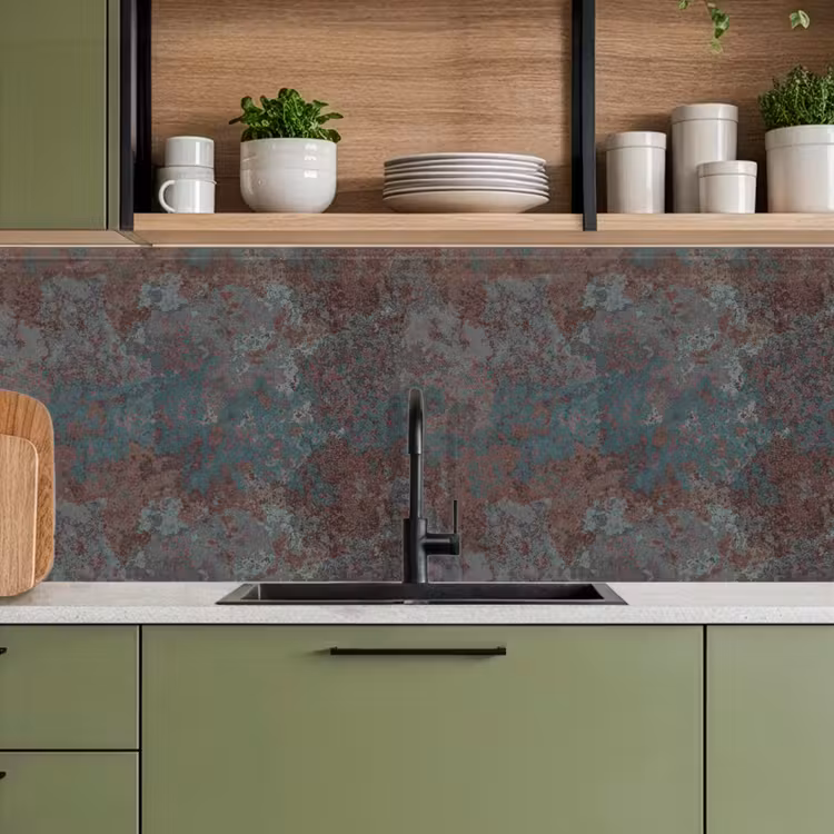 Keuken achterwand - Blauw - Grijs - Roest - Patroon — 8
