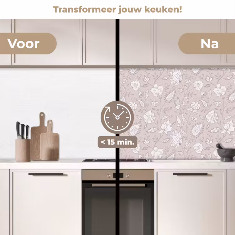 Keuken achterwand - Bloemen - Getekend - Lavendel — 3
