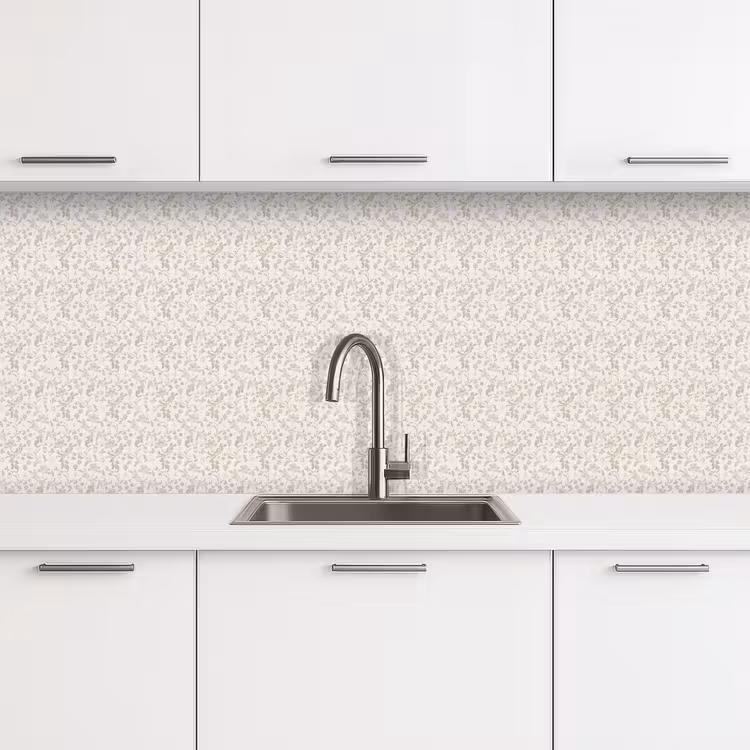 Keuken achterwand - Bloemen - Patroon - Taupe — 4