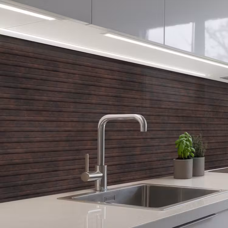 Keuken achterwand - Donkerbruin - Roest - Strepen - Patroon — 2