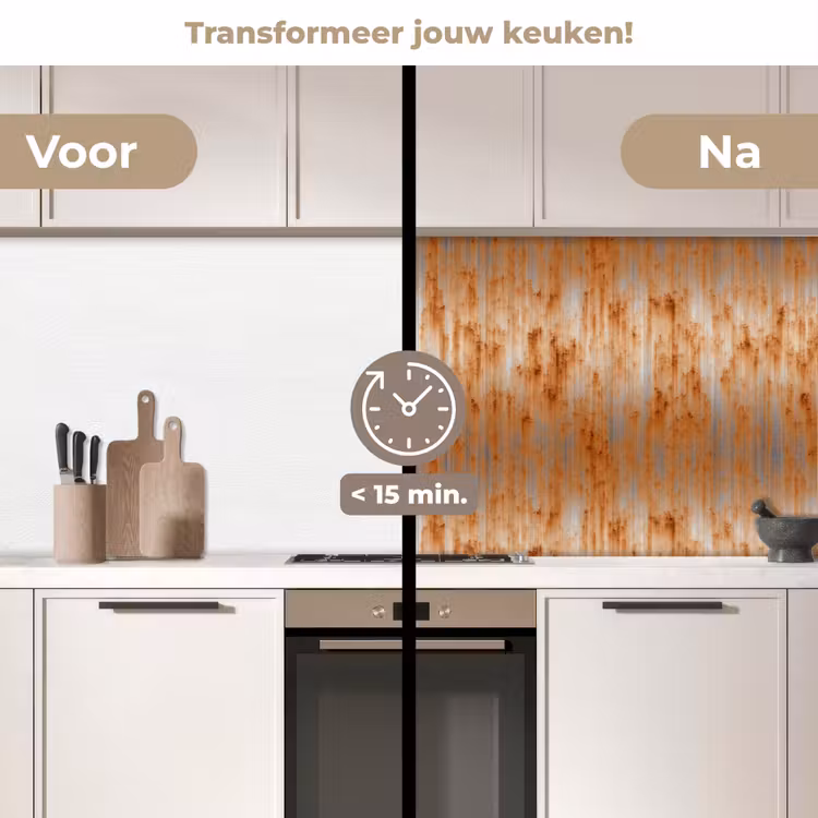 Keuken achterwand - Metaal - Grijs - Oranje - Roest — 3