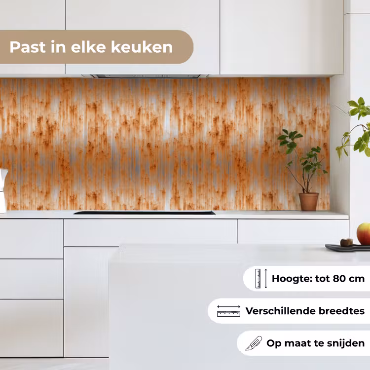Keuken achterwand - Metaal - Grijs - Oranje - Roest — 7