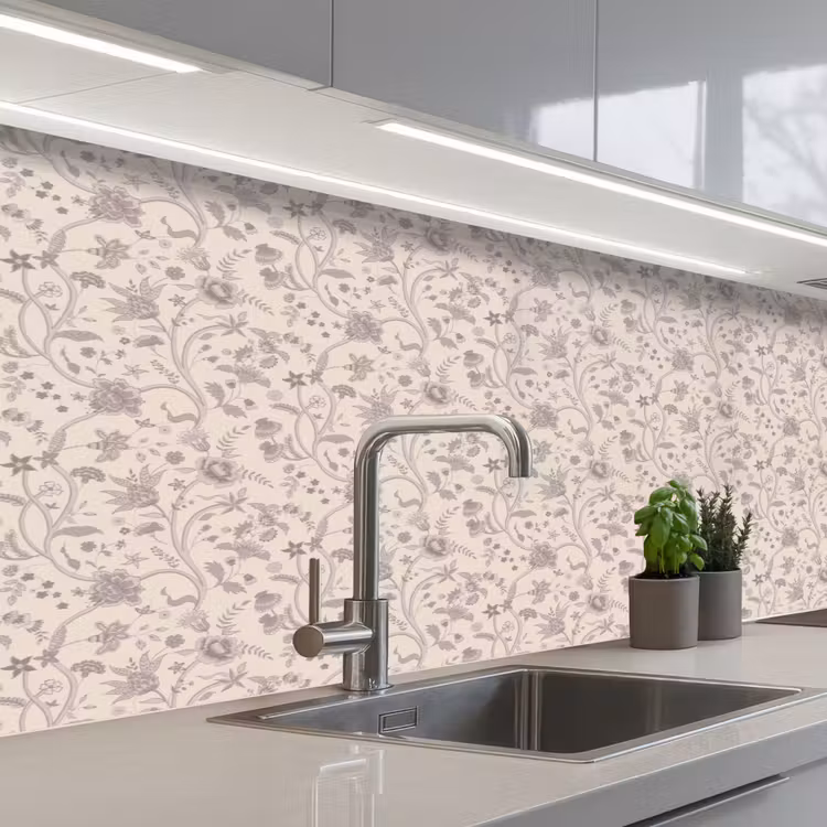 Keuken achterwand - Patroon - Bloemen - Paars — 2