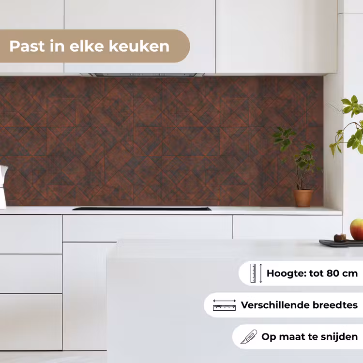 Keuken achterwand - Patroon - Geometrisch - Bruin - Roest — 7