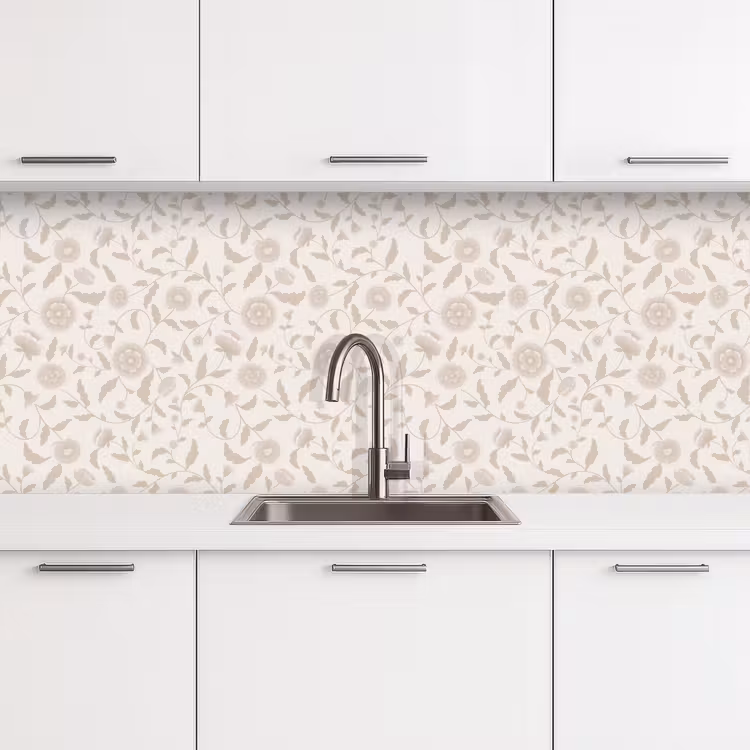 Keuken achterwand - Sierlijk - Bloemen - Beige — 4