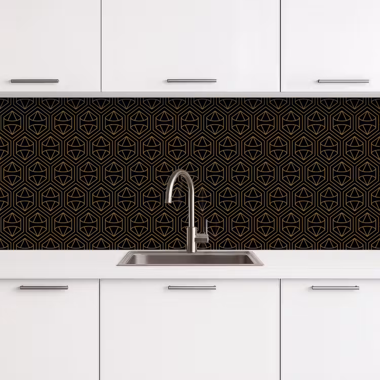 Keuken achterwand - Goud - Zwart - Diamant — 4