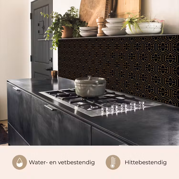 Keuken achterwand - Goud - Zwart - Diamant — 5