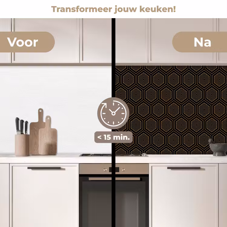 Keuken achterwand - Goud - Zwart - Tunnel — 3
