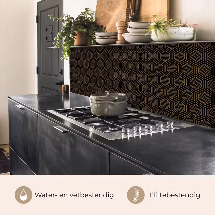 Keuken achterwand - Goud - Zwart - Tunnel — 5