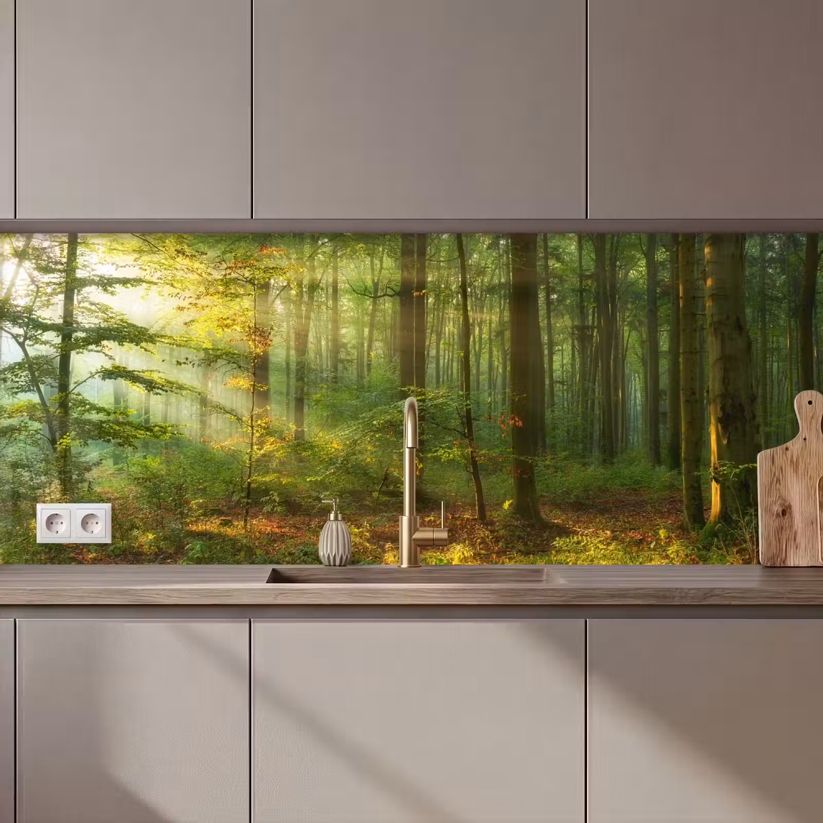 Keuken achterwand - Zon - Bos - Bomen - Natuur - Herfst — 1
