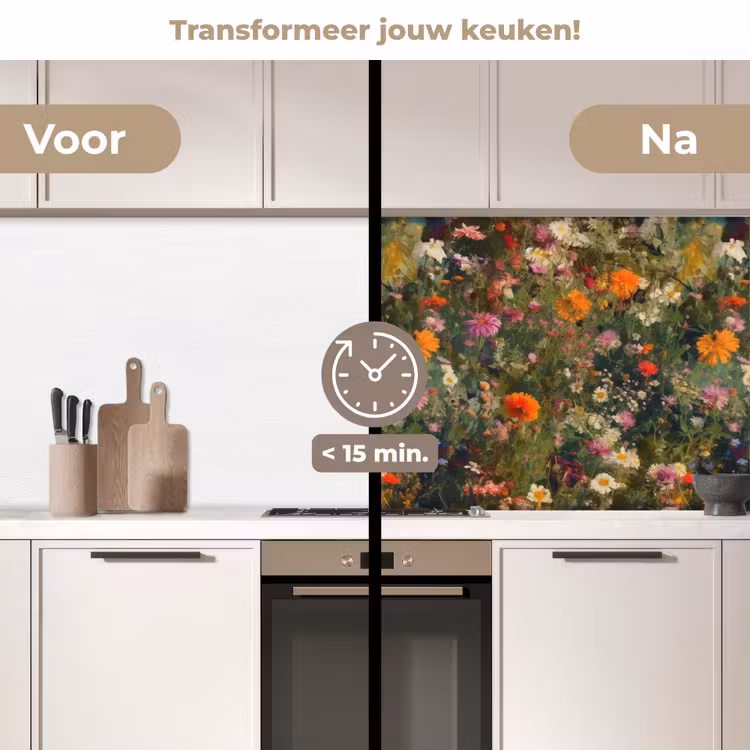 Keuken achterwand - Bloemenveld - Kleuren - Verf — 3