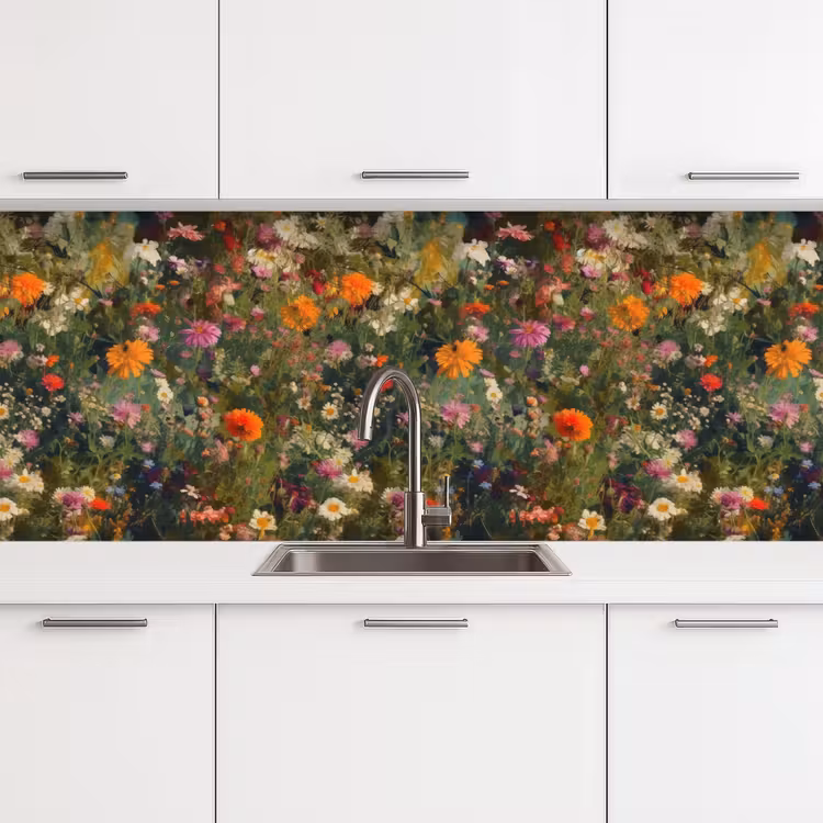Keuken achterwand - Bloemenveld - Kleuren - Verf — 4