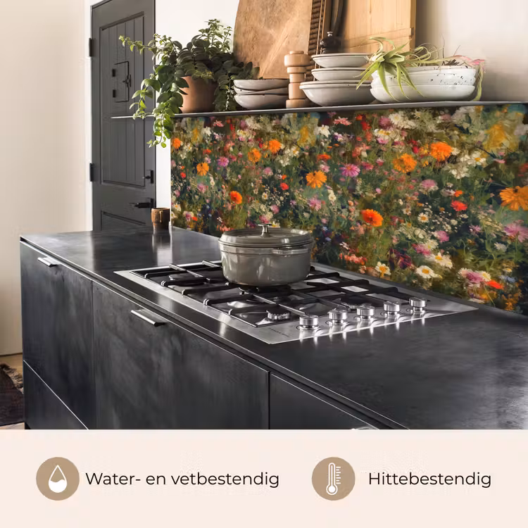 Keuken achterwand - Bloemenveld - Kleuren - Verf — 5