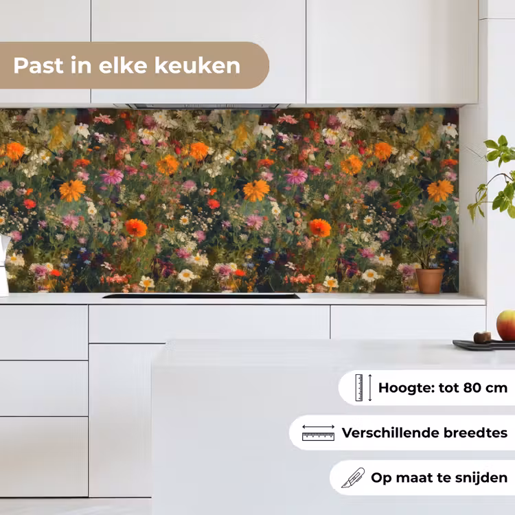 Keuken achterwand - Bloemenveld - Kleuren - Verf — 7