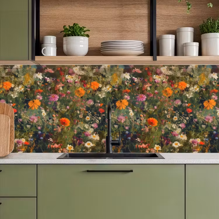 Keuken achterwand - Bloemenveld - Kleuren - Verf — 8