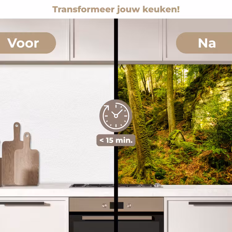 Keuken achterwand - Bomen - Steen - Bos - Natuur - Planten — 2