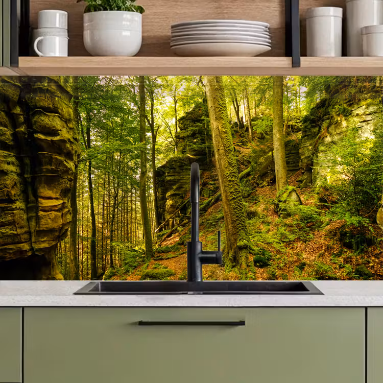 Keuken achterwand - Bomen - Steen - Bos - Natuur - Planten — 8