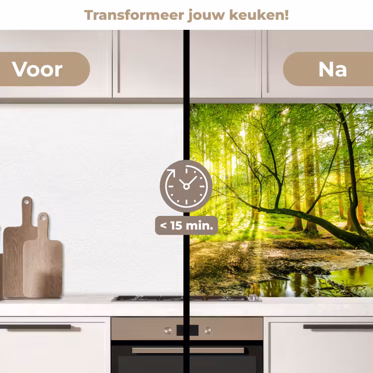 Keuken achterwand - Bos - Landschap - Water - Bomen - Zon - Groen - Natuur — 2