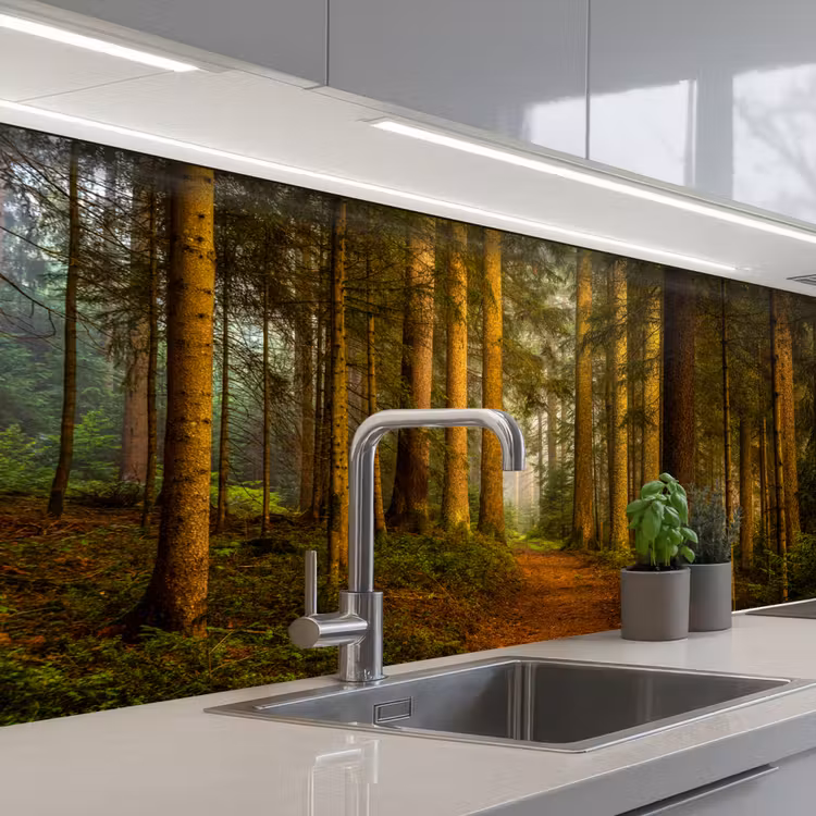 Keuken achterwand - Bos - Natuur - Bomen - Landschap - Bladeren — 1