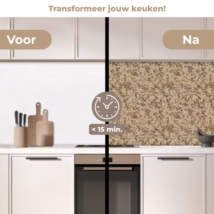 Keuken achterwand - Bruin - Grijs - Patroon — 3