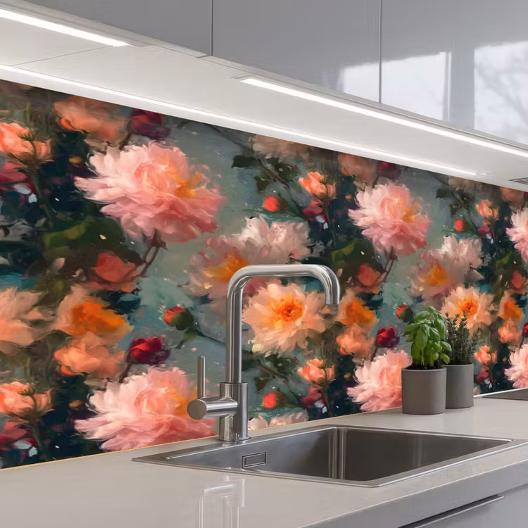 Keuken achterwand - Dahlia - Bloemen - Patroon — 2