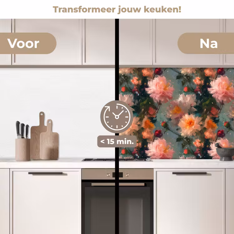 Keuken achterwand - Dahlia - Bloemen - Patroon — 3
