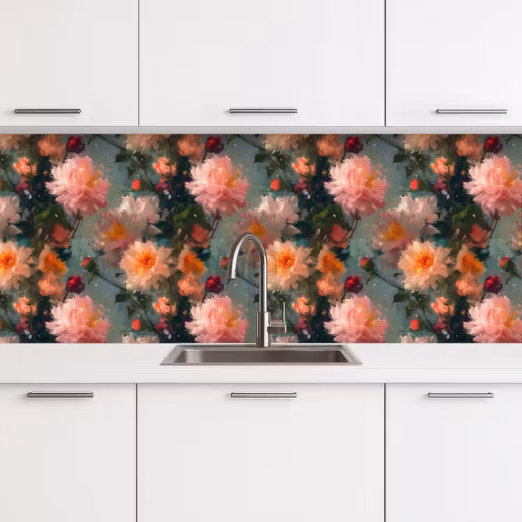 Keuken achterwand - Dahlia - Bloemen - Patroon — 4