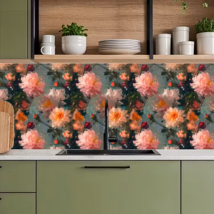 Keuken achterwand - Dahlia - Bloemen - Patroon — 8