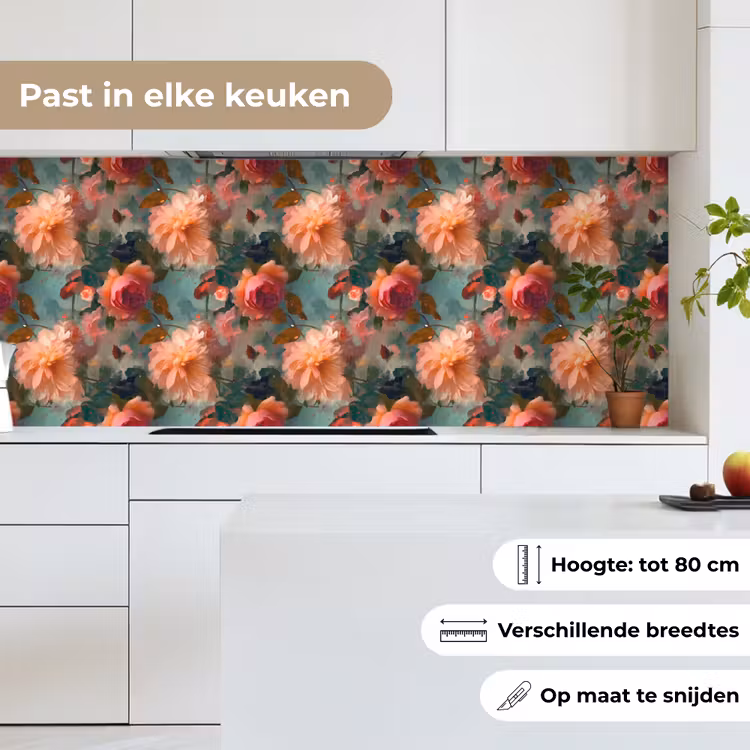 Keuken achterwand - Roze - Patroon - Bloemen — 7
