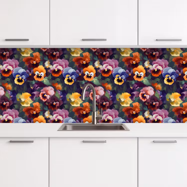 Keuken achterwand - Viooltjes - Kleuren - Bloemblaadjes — 4