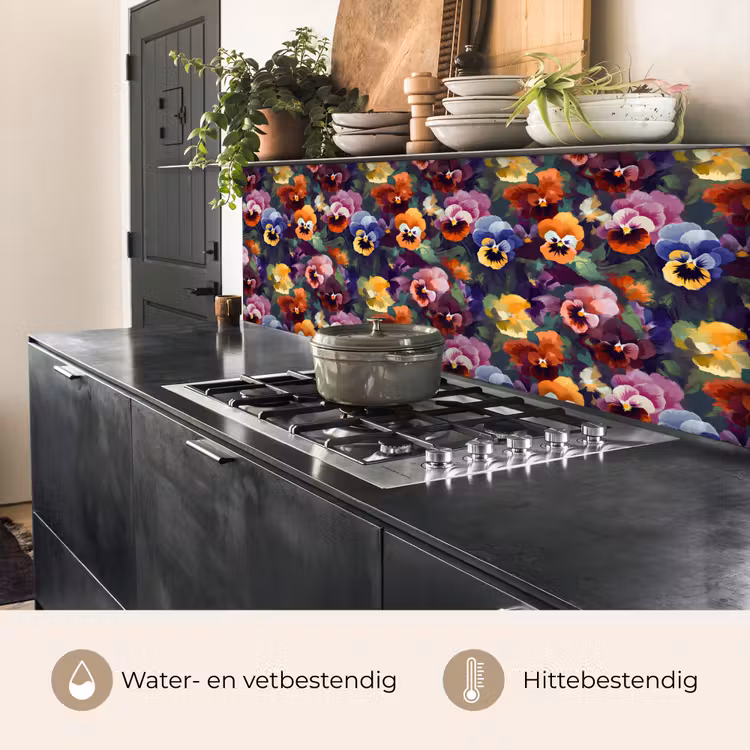 Keuken achterwand - Viooltjes - Kleuren - Bloemblaadjes — 5