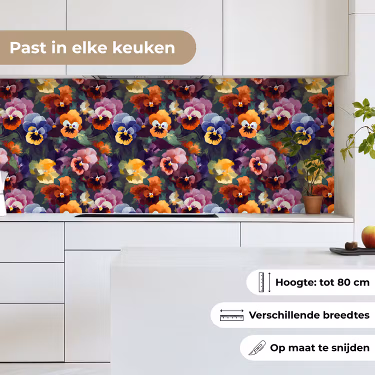 Keuken achterwand - Viooltjes - Kleuren - Bloemblaadjes — 7