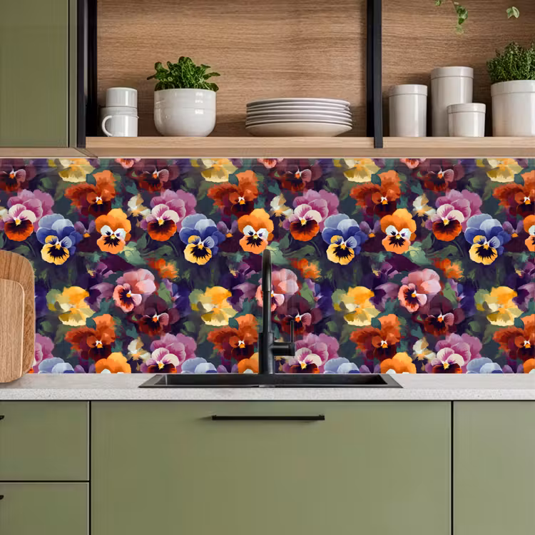 Keuken achterwand - Viooltjes - Kleuren - Bloemblaadjes — 8