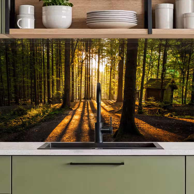 Keuken achterwand - Zon - Bomen - Bos - Landschap - Natuur — 8