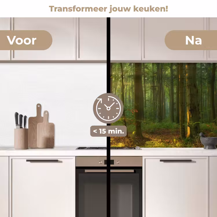 Keuken achterwand - Zon - Bos - Bomen - Natuur - Herfst — 3
