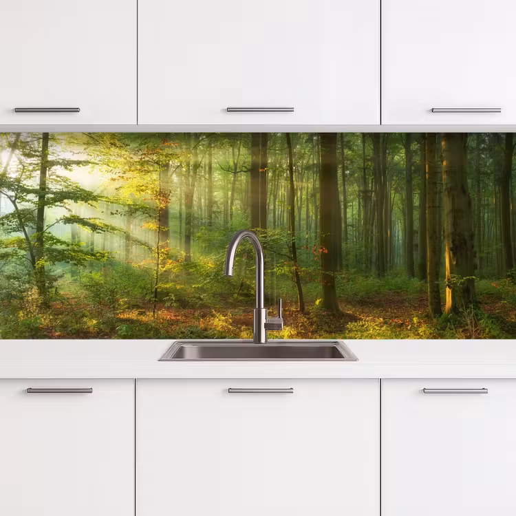 Keuken achterwand - Zon - Bos - Bomen - Natuur - Herfst — 4