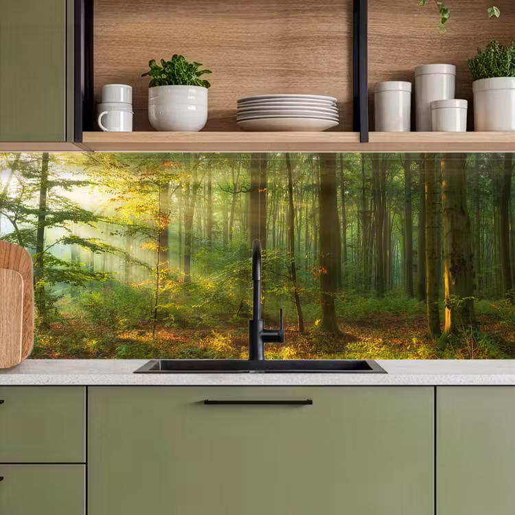 Keuken achterwand - Zon - Bos - Bomen - Natuur - Herfst — 8