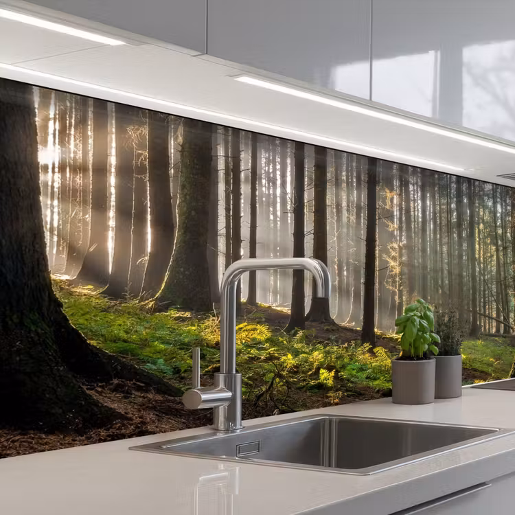Keuken achterwand - Zon - Takken - Bomen - Bos - Natuur — 1