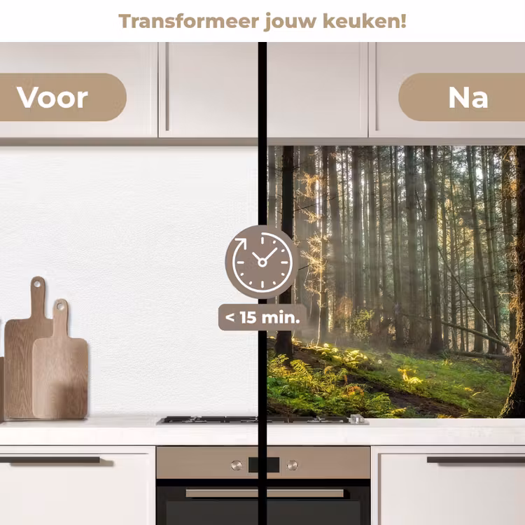 Keuken achterwand - Zon - Takken - Bomen - Bos - Natuur — 2