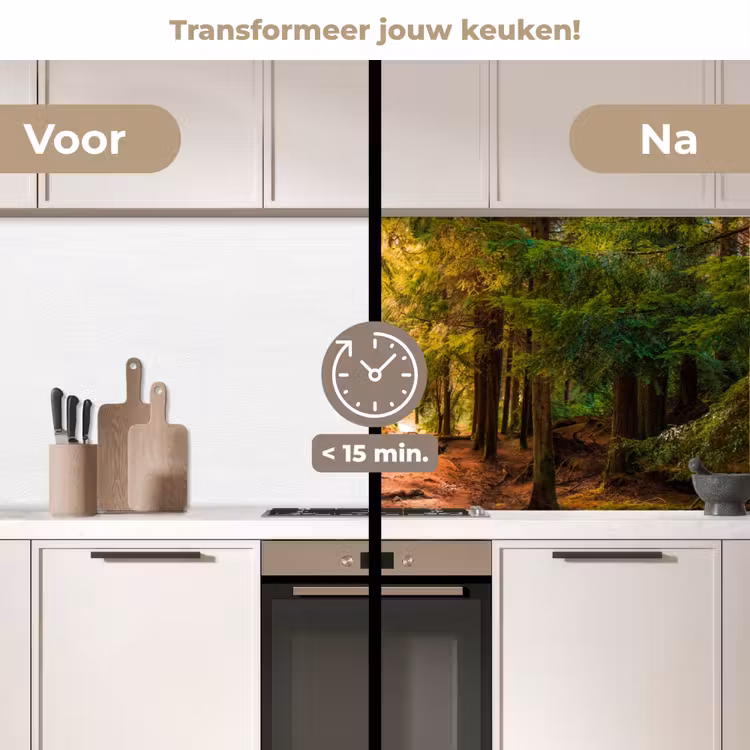 Keuken achterwand - Bos - Pad - Bomen - Groen - Zon - Natuur — 3