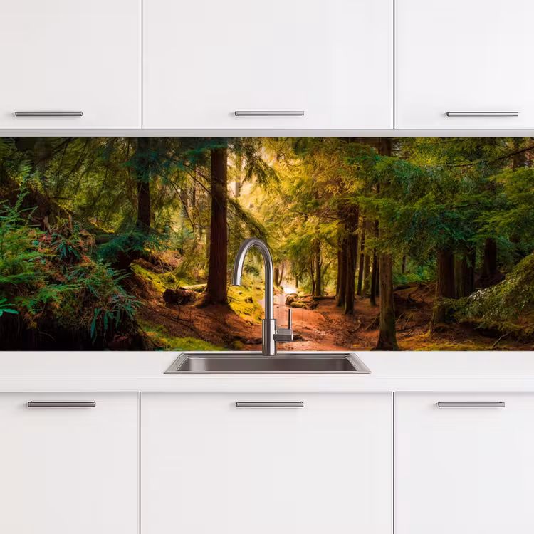 Keuken achterwand - Bos - Pad - Bomen - Groen - Zon - Natuur — 4