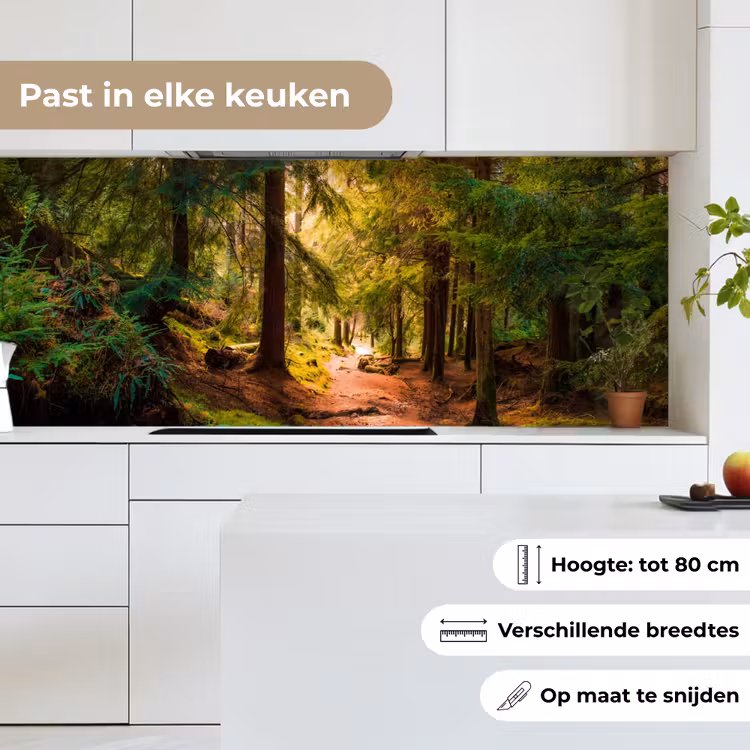 Keuken achterwand - Bos - Pad - Bomen - Groen - Zon - Natuur — 7