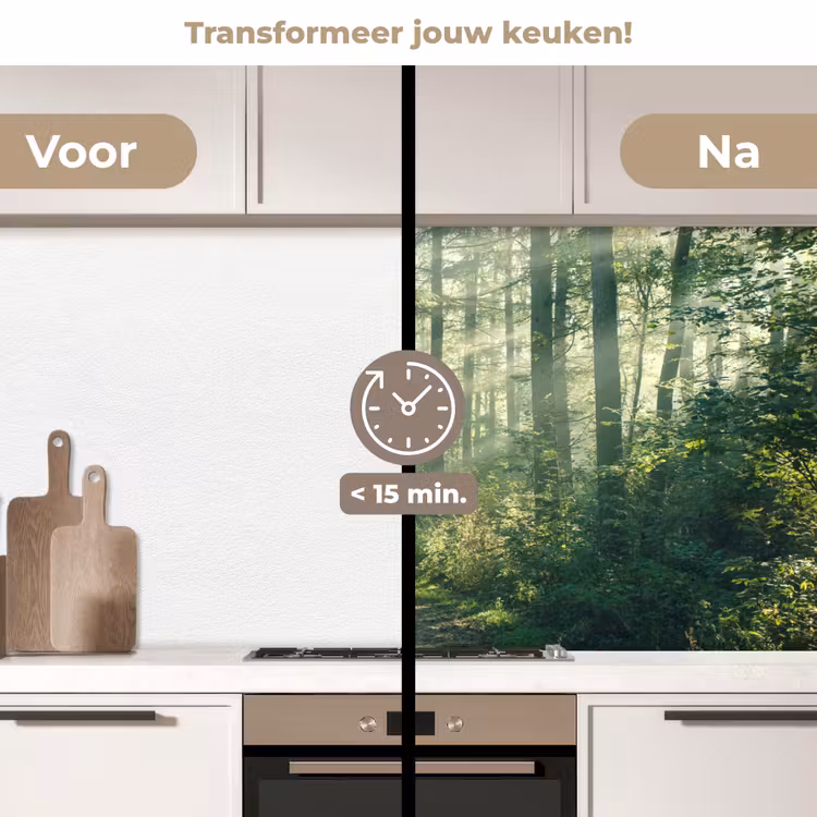 Keuken achterwand - Bos - Pad - Zon - Bomen - Groen - Natuur — 2