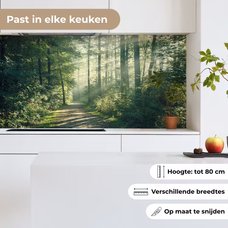 Keuken achterwand - Bos - Pad - Zon - Bomen - Groen - Natuur — 6