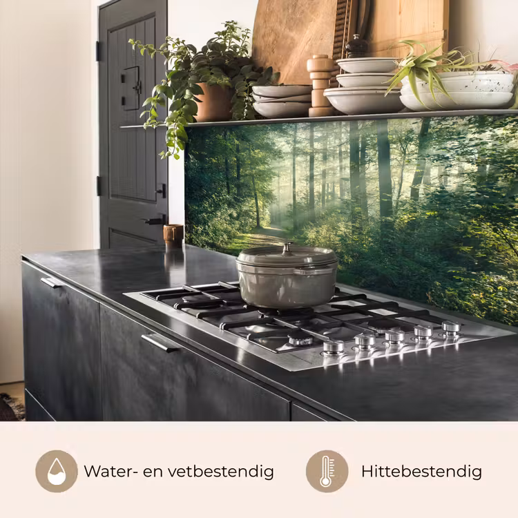 Keuken achterwand - Bos - Pad - Zon - Bomen - Groen - Natuur — 7