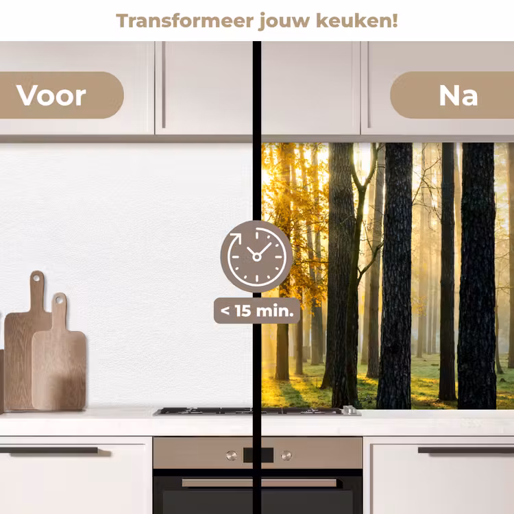 Keuken achterwand - Bos - Zon - Bomen - Gras - Landschap - Natuur — 2